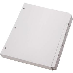Oxford Blank Write On Binder Dividers, 1/5 Cut Tabs, 3 Hole Punch Dividers in 5 Tab Sets, 100 Dividers, 20 Sets, White (89981)