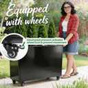 Modern Metal Planter Box, Large Rectangular Planter for Outdoor Plants - Heavy Duty Tall Planter Box with Lockable Wheels for Porch/Patio/Garden (Black, 38"x12"x25")