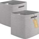 OIAHOMY Storage Cubes, 13 Inch Cube Storage Organizer, Collapsible Storage Bins, Baskets for Organizing, Storage Bins for Shelves-Grey, 2-PACK