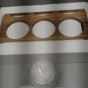 MyGift 10 Pcs Condiment Pot Serving Dish Set, Hosting Essentials, Premium Acacia Solid Wood Raised Display Server Tray and 3 Ceramic Ramekin Dip Bowls with Lids and Spoons