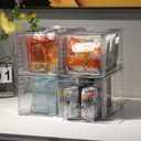 Zero Zoo 1Pack Large Stackable Kitchen Storage Drawers, Clear Foods Organizer Bins with Handles, Easily Assemble for Bathroom, Kitchen, Pantry, Cabinet, Closet(XL-UP Handle)