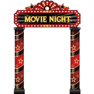 Peryiter 3 Pcs Movie Night Porch Sign Banner Movie Theme Party Decorations Theater Door Entrance Banner Welcome Now Showing Lights Hanging Porch Sign Camera Film Backdrop Red Carpet Party Decoration