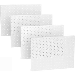 EVERHANGER Metal Pegboard Panels, Heavy Duty Pegboard Wall Organizer, Garage Wall Panels, Tool Storage Organization, 12"X16", 4pcs, White
