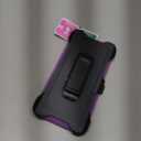 for Samsung S25 Edge Case with HD Tempered Glass Screen Protector, for Galaxy S25 Edge Heavy Duty Phone Case (with Belt Clip-Light Purple/Sky Blue)