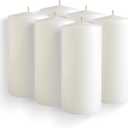 Simply Soson White Pillar Candles Bulk - 2.75x6 Inch, Set of 6 Unscented Pillar Candles, Elegant Tall Pillar Candle, Round Cone tip Pillar Candle for Home Decor, Dinner, Wedding, Party
