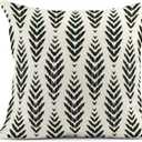 ArtSocket Set of 4 Throw Pillow Covers Ikat Tribal and Boho Bohemian Black Ethnic Herringbone for Ideas Decor Linen Outdoor Pillow Cases Home Decorative Square 18x18 Inches Pillowcases