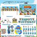 Toy Cartoon Birthday Party Decorations, Toy Themed Party Supplies Include Banner, Cake Topper, Cupcake Topper, Balloons, Backdrop, Tablecloth