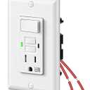 DEWENWILS 15A GFCI Switch Outlet Combo, Tamper-Resistant GFCI Electrical Outlet, 15 Amp GFCI Outlet, Weather Resistant Ground Fault Circuit Interrupter, Self-Test with LED Indicator, ETL Listed, White