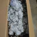 7.5 FT Snow Flocked Christmas Tree, Artificial Holiday Hinged Pine Tree with 1010 Branch Tips, Solid Metal Stand, Premium Xmas Full Fake Tree for Home, Office, Party Decoration