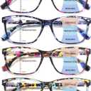 CLASAGA Progressive Multifocus Reading Glasses for Women, Pattern Print Blue Light Block Stylish Ladies Computer Readers (pattern design, 1.0, x)
