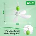 17" Portable USB Ceiling Fan for Camping Tent Outdoor Gazebo RV, 13.2 Ft Long Cord with on/off Button