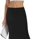 KIFOVEN Women's Casual Striped Print High Waist Maxi Long Pencil Skirt (Black, L)
