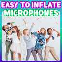 Inflatable Microphones for Parties - (Pack of 12) 10-inch Neon Colors Blow Up Microphone for Kids & Adults, Party Favors, Giveaways, DJ-Props, Photo-Booth, Birthdays, Dance, Sing, Concert Decorations