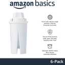 Amazon Basics Enhanced Replacement Water Filters for Pitchers, BPA-Free, WQA & NSF Certified, Compatible with Brita Pitchers & Drinking Water Filter Systems, 1 Year Supply, 6-Pack