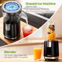 QIBOX Snow Cone Machine & Smoothie Blender 2 in 1, 700W Powerful Shaved Ice Machine Frozen Margarita Machine, Slushine Machine Maker with Stainless Steel Blade, Smoothie Recipe, for Home Kitchen Party