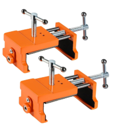 Cabinet Clamps, Professional Wood Joinery Alignment Tool, Adjustable Panel Clamping System for Cabinet Building, 4-Point Positioning Clamps, 2 Pack, Orange