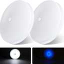 acegoo RV Ceiling Dome Light 4.5 Inch 12V Overhead LED Puck Light for Motorhome Boat Camper Trailer Truck Car, Surface Mount CRI90+ 2-Pack (5000K with Blue Nightlight)