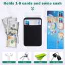 3Pack Cell Phone Card Holder Pocket for Back of Phone,Stretchy Stick on Wallet Credit Card ID Case Pouch Sleeve Self Adhesive Sticker with Flap for iPhone Samsung Galaxy-2Black+1Navy Blue