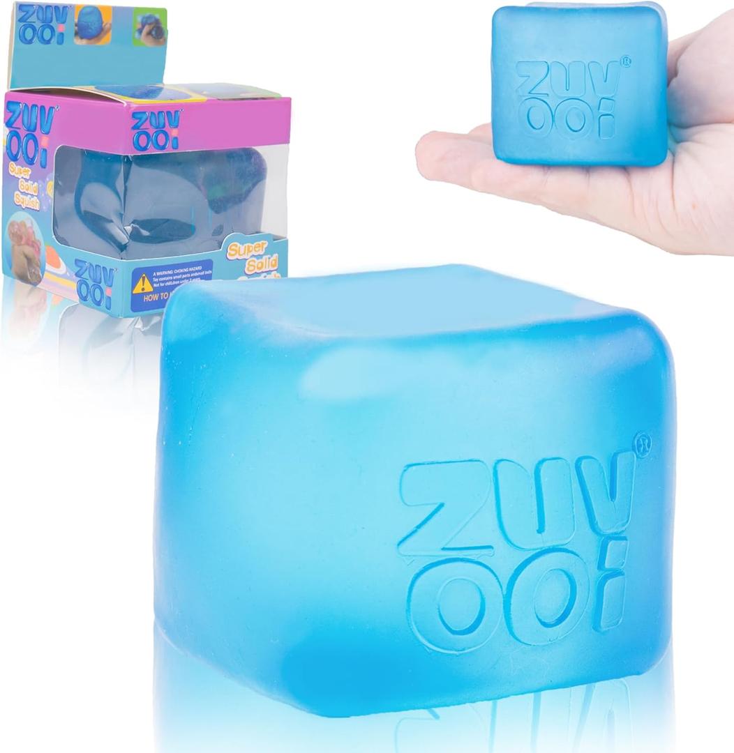 Stress Cube Squishy Stress Balls for Adults Kids Sensory Fidget Toy for Your Best Mellow and Chill - Fidget Ice Cubes-Square Shape with Filling in Blue