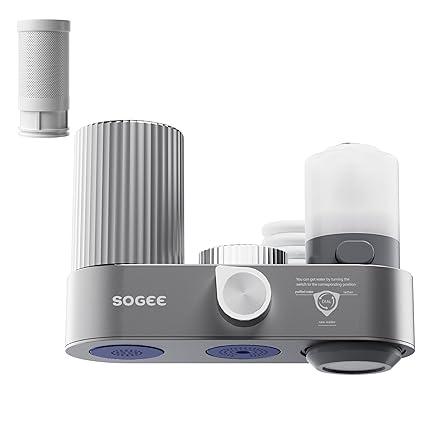 4 Modes Multifunctional Kitchen & Bathroom Water Filter for Sink Faucet with 2pcs Replacement Filters - 99.9% Chlorine Removal - Skin Hydration in 2 Weeks-Compatible with Most of Faucet