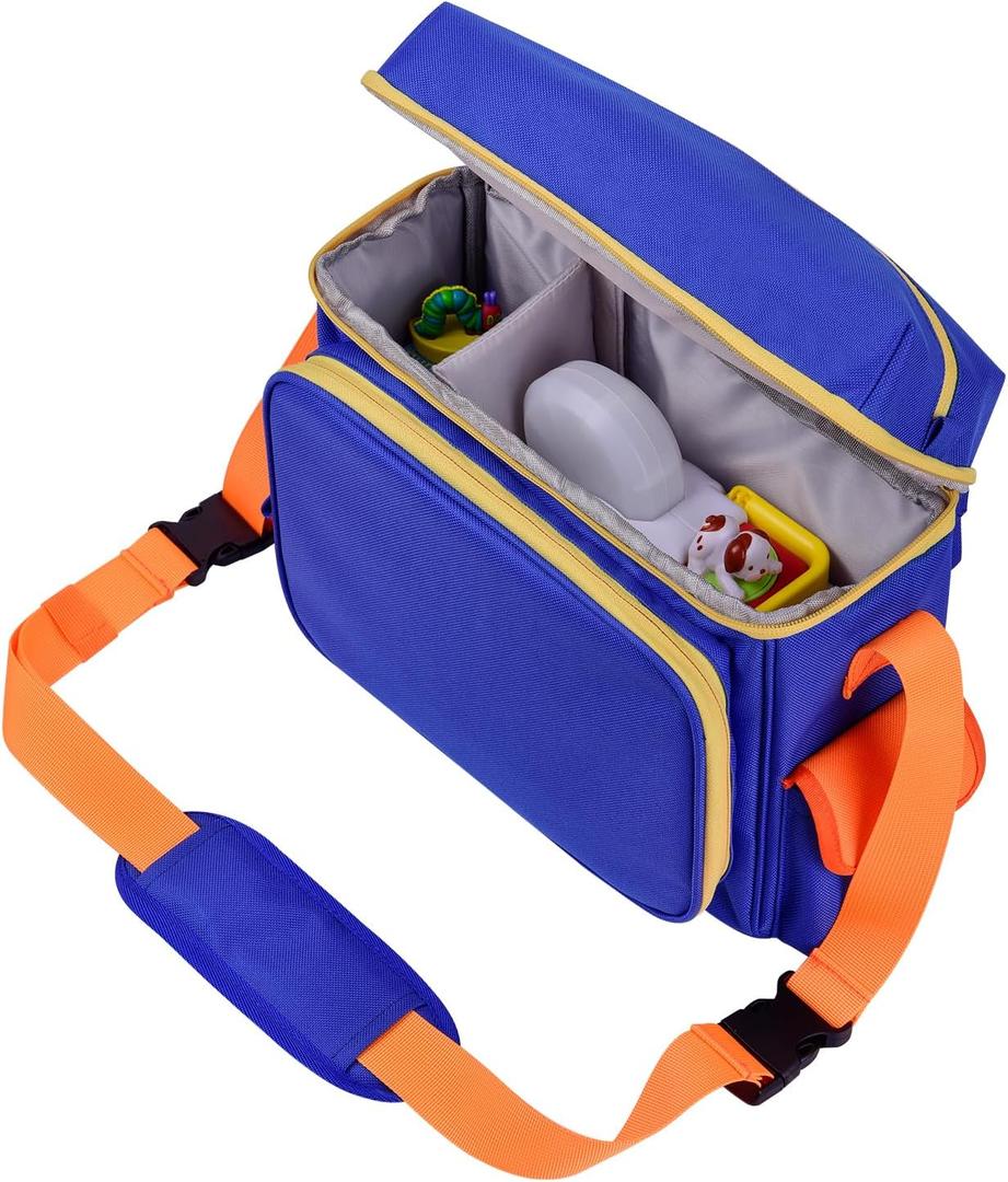 Carrying Case for Little Tikes Story Dream Machine, Travel Storage Bag for Story Books and Characters with Shoulder Strap, 2 Layers (Blue)