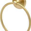 Gatco 5053 Designer II Towel Ring, Brushed Brass/Wall Mounted 6.50" Hand, Face Towel Ring for Bathroom, Brushed Brass 