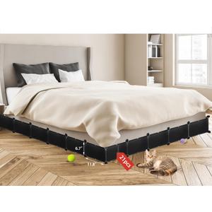 Under Couch Blockers for Pets, 6.7" Height-248 Length in Total Couch Blockers, Keep Dogs Off Couch Sofa, Durable Detachable Under Couch Toy Blocker with Strong Tape, Black