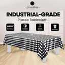 Grandipity Black Gingham Checkered Plastic Table Cloth Disposable (6 Pk) 54in x 108in Plastic Tablecloths for Rectangle Tables - Premium Party Table Cloths Disposable for 6ft to 8ft Rectangle Tables