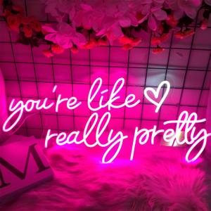 Your Like Really Pretty Neon Signs for Wall Decor, 29.5 * 12.6 Inches Pink Light Up Sign for Wedding, Engagement Decor, Dimmable Party Birthday Bedroom Bar Pub Club Wall Decorations, INSNEnN