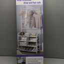 WEECRON Entryway Shoe Rack with Coat Rack 4 Tier Shoe Stand Orqanizer for Bedroom Dorm, White