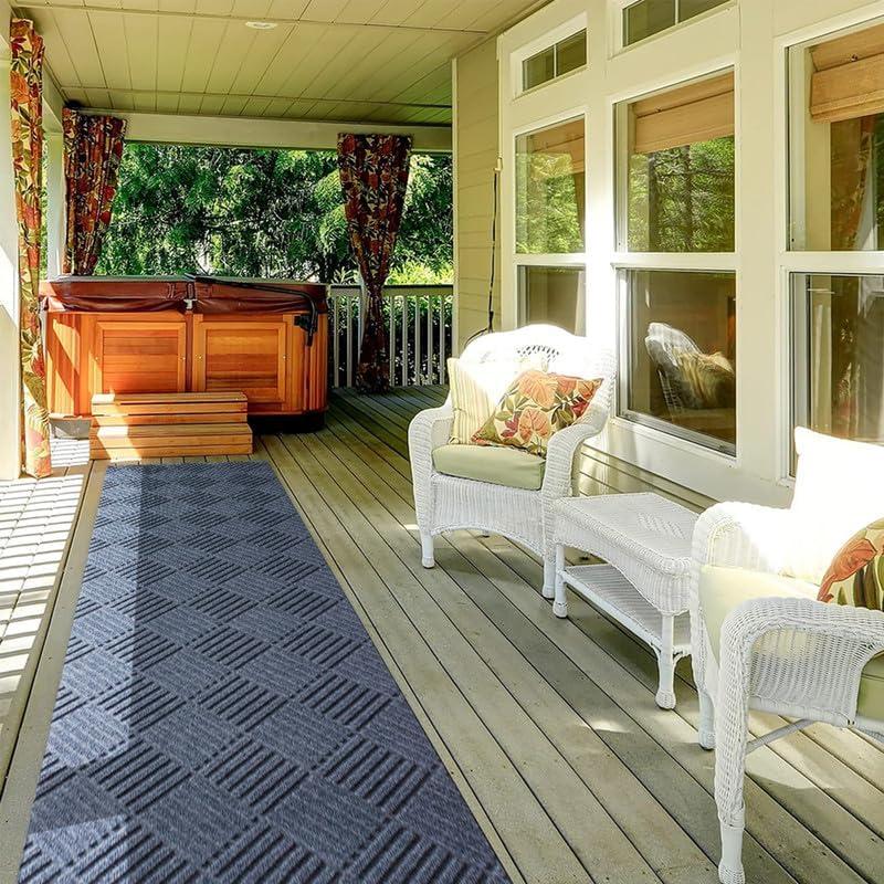 Rugs 2FTx6FT Ultra-Thin Rubber Backing Indoor Area Rugs Washable Runner Rug Hallway Kitchen Runner Mat Non-Shedding Carpet for Laundry Entrance Grey