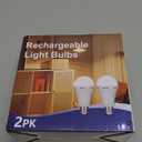 2 Pack Rechargeable Light Bulb,Emergency Light Bulbs for Power Outage Hurricane Camping 9W E27 3000K Warm 1200mAh Battery Backup Soft Light Bulbs for Lamps,Battery Bulb
