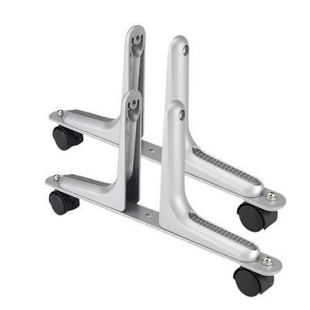Room Divider Screen Holder, Thickened Aluminum Alloy Room Divider Feet Movable Wheel Privacy Screen Protector Holder for Bedroom Bathroom Office Silver