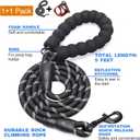 tobeDRI No Pull Harness Adjustable Reflective Oxford Easy Control Medium Large Dogs with A Free Heavy Duty 5ft Leash Black/Red Harness+Leash (E-DH F 004)