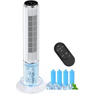 42 INCH Windowless Portable Air Conditioners w/4 Modes & 3 Speeds, 1-Gal Tank for 15H Cooling, 12H Timer, Swamp Cooler Air Conditioner No Window Needed, 90 Oscillating AC Unit for Bedroom