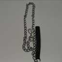 Chain Leash Metal Dog Leash Chrome Plated with Soft Padded Handle for Large Dogs.(XL, Black Handle)