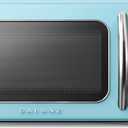 Galanz GLCMKZ11BER10 Retro Countertop Microwave Oven with Auto Cook & Reheat, Defrost, Quick Start Functions, Easy Clean with Glass Turntable, Pull Handle, 1.1 cu ft, Blue
