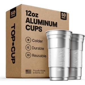 Top Cup Aluminum Party Cups, Stealth Design, 12oz, 50 Count, 12oz - 50ct