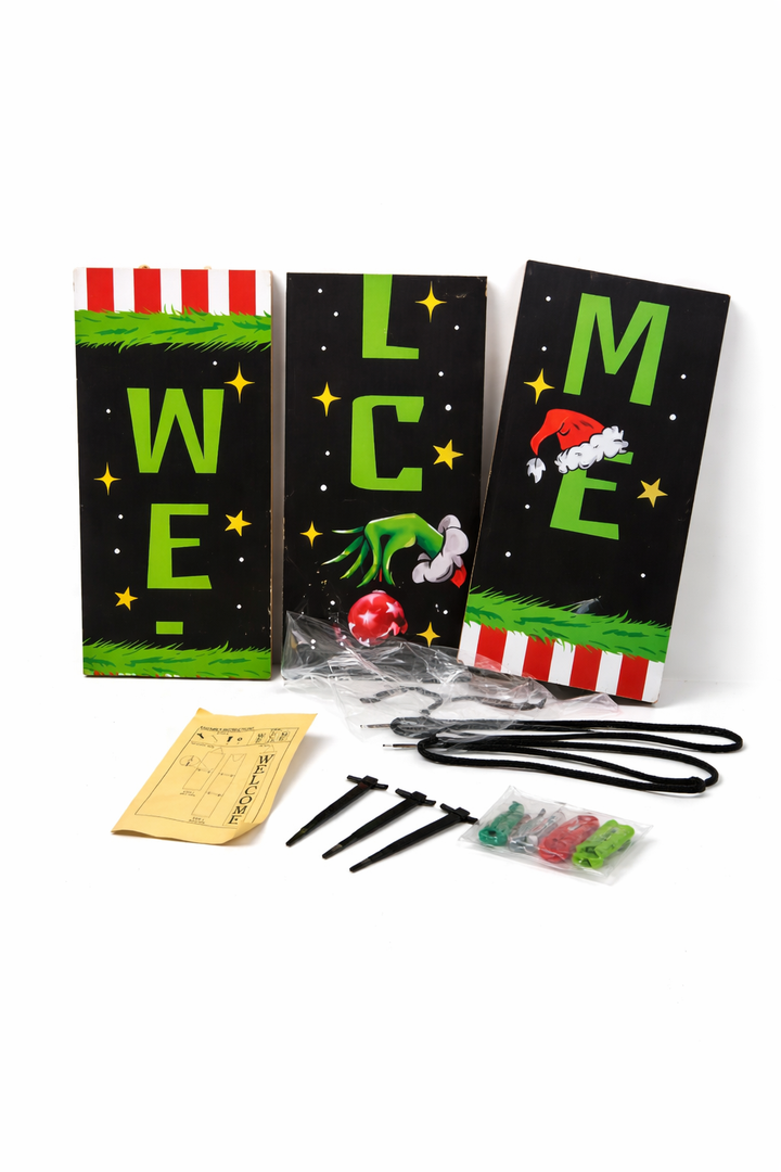 Christmas Welcome Grinch Door Hanger Decoration Welcome