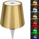 DUSKTEC Wireless Bottle Lampshade, 8 RGB Modes, Light Temperature 3000-6500K, Rechargeable Touch Bottle Lamp, Portable Wireless Lamp, Bar Lights, Party, Gift (Gold) (1-PACK)