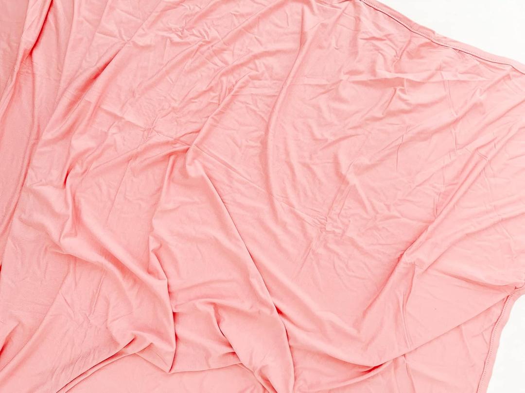 NODNAL CO. Baby Swaddle Blanket - Premium Viscose from Bamboo - 46in x 46in Girl/Boy - Ultra Soft, Gentle, Lightweight Swaddling or Stroller - Gender Neutral Baby Shower Newborn Gift (Dusty Rose)