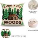 7COLORROOM Set of 4 Vintage Sea Pillow Covers Ocean Style Lake/Forest/Fish Cushion Cover Nautical Beach House Decorative Square Cotton Linen Pillowcases 18 x 18 Inches for Sofa Couch (Forest Sea)