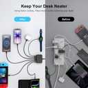 [2026 Updated] USB C Fast Charger, 100W GaN 6 Port Type C Charging Station Hub Block Cube, USB C Wall Charger Power Strip Adapter Plug for iPad iPhone 17 16 15 14 Pro Max Pixel Note Galaxy, 5ft Cord
