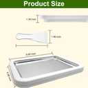 Rolled Ice Cream Maker Kit for Home, DIY Ice Cream Roll Pan with Scrapers, No Machine Required, Fun Ice Cream Maker for Kids, Family, Parties and Summer Desserts (White, M-8.85x6.88 Inch)