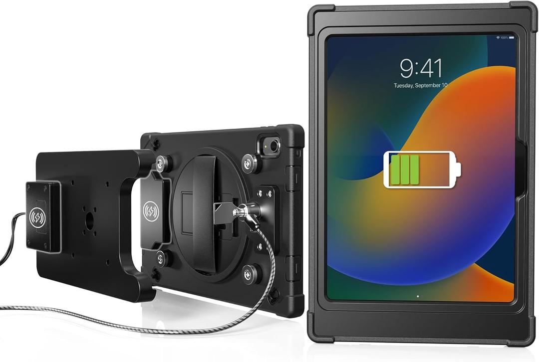 iPad Wireless Charging Case - CTA Wireless Magnetic Charging Case with Security & Splash-Proof, Impact-Resistant Thick Silicone Cover for iPad 10th Generation 10.9 (PAD-SICCB109)
