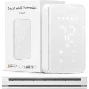 meross Smart Thermostat for Electric Baseboard and in-Wall Heaters Work with HomeKit, Alexa and Google Home, 120V-240V Wi-Fi Programmable Thermostat with Easy Install, Energy Saving, 4 Wires Needed