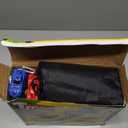 Flexible Race Track Toys for Kids: 20 Ft Flex Race Car Ramp Track with Suction Cups - Rolls Up Portable DIY Racetrack with 4 Racing Cars- Birthday Gifts for Boys Girls Ages 3+ (Dark Blue)