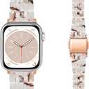 Bands Compatible with Apple Watch Band 38mm 40mm 41mm 42mm 44mm 45mm 49mm Women Slim Resin Band Bracelet Thin Lightweight Replacement Wristband for Watch Series 10 9 8 7/Series SE/6 5 4 3