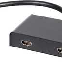 Monoprice 2-Port DisplayPort 1.2 to HDMI Multi-Stream Transport (MST) Hub, 4K@30Hz for 2 Displays, 21.6 Gbps Bandwidth, 11.8 Inch Cable, Black