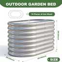 AHEONLAR 2 Pack 4×2×2ft Galvanized Raised Garden Bed Outdoor, Oval Sturdy and Durable Planter Boxes for Vegetables, Fruits, Flowers and Plants, Easy Assembly, Silver